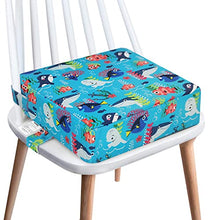 Load image into Gallery viewer, Toddler Booster Seat for Dining Table,4 Inches Washable Double Safer Straps Non-Slip Bottom Booster Seat for Kids, Portable Travel High Density Sponge Detachable Increasing Cushion for Child
