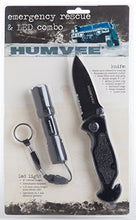 Load image into Gallery viewer, Humvee HMV-KC-ER1 Black Emergency Rescue Knife &amp; Light Combo

