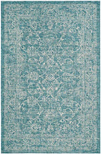 Load image into Gallery viewer, Safavieh Courtyard Collection CY8680-37221 Turquoise Indoor/ Outdoor Area Rug (4' x 5'7")
