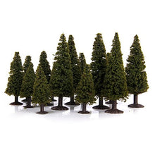 Load image into Gallery viewer, WINOMO 15pcs Green Scenery Landscape Model Cedar Trees
