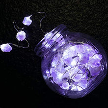 Load image into Gallery viewer, BOHON Decorative Lights Amethyst LED String Lights Battery Operated with Remote 10 ft 40 LEDs Natural Crystal String Lights for Bedroom Party Indoor Birthday Wedding Decor

