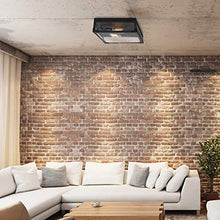 Load image into Gallery viewer, Globe Electric 65917 Williamsburg 2-Light Flush Mount Ceiling Light, Dark Bronze, Dark Wood Finish Accents, 5 Seeded Glass Panes, 5.2"
