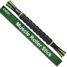 Load image into Gallery viewer, Idson Muscle Roller Stick for Athletes- Body Massage Sticks Tools-Muscle Roller Massager for Relief Muscle Soreness,Cramping and Tightness,Help Legs and Back Recovery,Black Green
