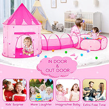 Load image into Gallery viewer, PigPigPen 3pc Kids Play Tent for Girls with Ball Pit, Crawl Tunnel, Princess Tents for Toddlers, Baby Space World Playhouse Toys, Boys Indoor&amp; Outdoor Play House, Perfect Kid’s Gifts
