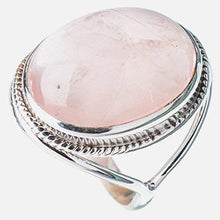 Load image into Gallery viewer, Rose Quartz Silver Ring 925 Solid Sterling Silver Handmade Jewelry Size 3-13 US
