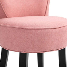 Load image into Gallery viewer, HOMCOM Modern Accent Leisure Armless Linen Chair with Wooden Legs and Foot Pads, Soft Seat and Thick Backrest, Pink
