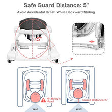 Load image into Gallery viewer, BABY JOY Baby Walker, 2 in 1 Foldable Activity Walk Behind Walker with Adjustable Height &amp; Speed, Friction Control Functions, High Back Padded Seat, Music, Detachable Penguin Play Bar (Gray)
