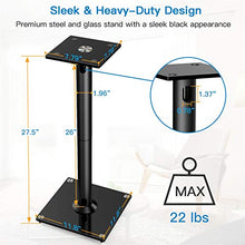 Load image into Gallery viewer, PERLESMITH Universal Floor Speaker Stands 26 Inch for Surround Sound, Klipsch, Sony, Edifier, Yamaha, Polk &amp; Other Bookshelf Speakers Weight up to 22lbs - 1 Pair

