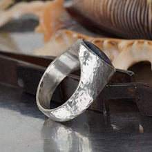 Load image into Gallery viewer, Bold Collection By Omer Large Lapis Men's Ring Handmade 925 Sterling Silver
