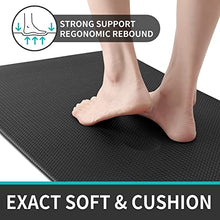 Load image into Gallery viewer, DEXI Kitchen Rugs and Mats Cushioned Anti Fatigue Comfort Mat, 2/5Inch Non Slip Standing Rug Set 17"x29"+17"x29" Black
