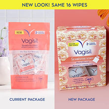 Load image into Gallery viewer, Vagisil Scentsitive Scents On-The-Go Feminine Cleansing Wipes, pH Balanced, Peach Blossom, Individually Wrapped, 16 Count (Pack of 3)
