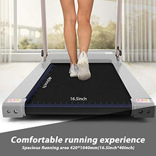 Load image into Gallery viewer, FUNMILY Folding Treadmill, 2.25HP Portable Treadmill with Table Holder &amp; Bluetooth Speaker, Multifunctional Running Machine for Office Home Gym, Zero Installation (Silver)
