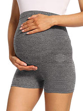 Load image into Gallery viewer, V VOCNI Maternity Biker Shorts for Women Butt Lifting Belly Support Workout Running Booty Sweat Shorts Grey Small
