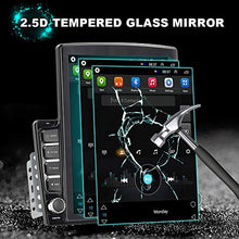 Load image into Gallery viewer, Android 9.0 Double Din GPS Navigation Car Stereo, 9.7'' Vertical Touch Screen 2.5D Tempered Glass Mirror Bluetooth Car Radio with Backup Camera
