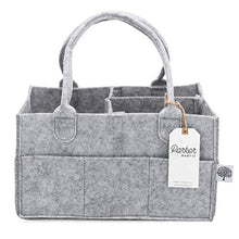Load image into Gallery viewer, Parker Baby Diaper Caddy - Nursery Storage Bin and Car Organizer for Diapers and Baby Wipes - Grey
