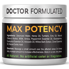 Load image into Gallery viewer, Extra Strength Hemp Cream Pain Relief Rub – Only 3rd Party Tested Product To Verify Strength/Results. All Natural for Nerve-Sciatic, Muscle, Back Pain &amp; Inflammation, with Arnica, MSM, Emu, Turmeric
