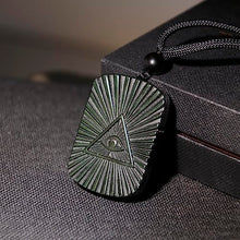 Load image into Gallery viewer, Black Obsidian Protection Crystal Necklace - Genuine Stone Obsidian Healing Crystal Necklace for Men, Trendy and Spiritual Pendant Evil Eye Protection Mens Necklaces for Prosperity and Good Luck
