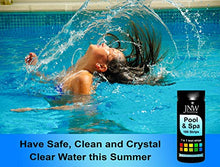 Load image into Gallery viewer, JNW Direct Pool and Spa Test Strips - Quick and Accurate Pool Test Strips - 7-1 Pool Test Kit - 100 Bromine, pH, Hardness and Chlorine Test Strips - with Ebook and App - 100 Water Test Strips
