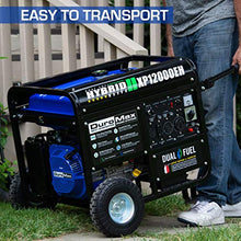 Load image into Gallery viewer, DuroMax XP12000EH Dual Fuel Electric Start Portable Generator, Blue and Black

