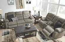 Load image into Gallery viewer, Signature Design by Ashley McCade Contemporary Manual Pull Tab Dual-Sided Reclining Sofa, Gray
