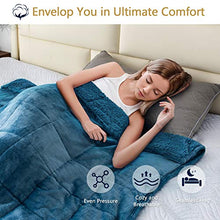 Load image into Gallery viewer, Mr.Sandman Sherpa Fleece Weighted Blanket 15lbs for Twin/Full Size Bed with Dual-Sided Slate Blue, Cozy Fluffy Bed Blanket for Adults - 48"x72"
