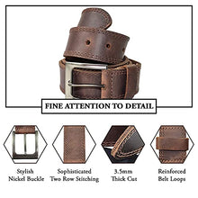 Load image into Gallery viewer, Hide &amp; Drink, Men's Two Row Stitch Leather Belt Handmade :: Bourbon Brown (Size 42)

