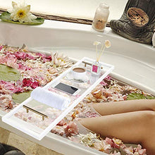 Load image into Gallery viewer, ZXMOTO Clear Bathtub Caddy Tray 33 Inch Acrylic Bathtub Caddy Tray with Stainless Steel Gold Handles
