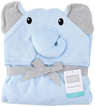 Load image into Gallery viewer, Hudson Baby Unisex Baby Cotton Animal Face Hooded Towel, Light Blue Elephant, One Size
