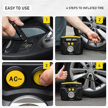 Load image into Gallery viewer, Kensun AC/DC Tire Inflator Portable Air Compressor Pump for Car 12V DC and Home 110V AC Swift Performance Inflator for Car, Bicycle, Motorcycle, Basketball and Others
