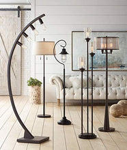 Load image into Gallery viewer, Arcos Industrial Arc Floor Lamp Bronze Dimmable LED Antique Edison Exposed Bulbs for Living Room Reading Bedroom Office - Franklin Iron Works
