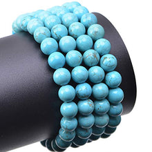 Load image into Gallery viewer, LPBeads 100PCS 8mm Blue Turquoise Gemstone Round Loose Beads for Jewelry Making with Crystal Stretch Cord
