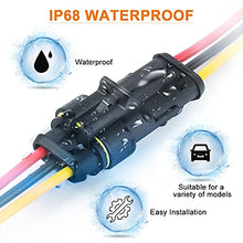 Load image into Gallery viewer, NAOEVO 3 Pin Connector Waterproof, Automotive Electrical Connectors 16 AWG Automotive Wire Male and Female Way for Car Truck Boat and Other Wire Connection, 6 Kits
