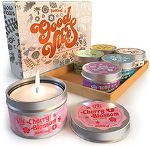Load image into Gallery viewer, Bekind Good Vibes Scented Candles Set - Candles for Home, Aromatherapy - Natural Soy Wax and Essential Oils Fragrance - Gifts for Women, Mom, Best Friend, Daughter, Wife, Birthday
