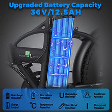 Load image into Gallery viewer, ECOTRIC Electric Bike 500W Foldaway Ebike 20" Fat Tire Folding Electric Bicycle 36V 12.5AH Lithium Battery Beach Snow Mountain E-Bike for Adults Commute Ebike for Female Male UL Certified
