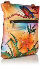 Load image into Gallery viewer, Anna Anuschka Slim Crossbody Bag | Genuine Leather | Antique Hibiscus
