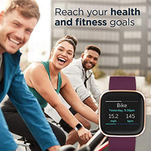 Load image into Gallery viewer, Fitbit Versa 2 Health and Fitness Smartwatch with Heart Rate, Music, Alexa Built-In, Sleep and Swim Tracking, Bordeaux/Copper Rose, One Size (S and L Bands Included)
