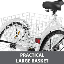 Load image into Gallery viewer, Adult Tricycle Bike 1/7 Speed 3-Wheel for Shopping W/Installation Tools Three-Wheeled Bicycle for Men and Women
