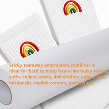 Load image into Gallery viewer, New brothread Sticky Self-Adhesive Tear Away Embroidery Stabilizer Backing 12" x 10 Yd roll - Medium Weight for Napped Fabric &amp; Hoop Less Embroidery
