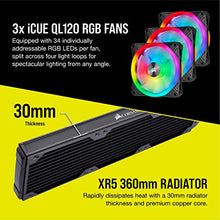 Load image into Gallery viewer, Corsair Hydro X Series XH305i Hardline Water Cooling Kit with/incl XC7 CPU Water Block, XR5 360mm Radiator, XD5 Pump Res and iCUE QL120 RGB Fans
