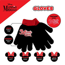 Load image into Gallery viewer, Disney Toddler Winter Earmuffs and Kids Gloves, Minnie Mouse Ear Warmers, Black, Little Girls, Ages 4-7
