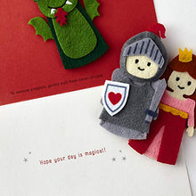 Load image into Gallery viewer, Hallmark Signature Valentine's Day Card for Kids with Finger Puppets (Princess, Knight, Dragon)
