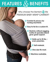 Load image into Gallery viewer, Baby Wrap Carrier, Easy to Put On-Sling, Swaddle Close Comfort - Adjustable Breastfeeding Cover - Lightweight Sling Baby Carrier for Infant - Soft, Comfortable &amp; Breathable (Heather Gray)
