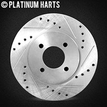 Load image into Gallery viewer, Hart Brakes Front and Rear Brake Rotors Silver Drilled Slotted Heavy Duty Pads Compatible For 2000-2006 Cadillac Escalade, Escalade ESV, Escalade EXT, Chevrolet Avalanche 1500, Silverado 1500
