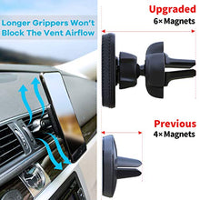 Load image into Gallery viewer, 2 Pack Magnetic Phone Car Mount, APPS2Car Car Phone Holder Mount Magnetic, Built in 6 Strong Magnets, Air Vent Cell Phone Holder for Car with Adjustable Secure Tightening System
