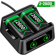 Load image into Gallery viewer, Controller Battery Pack for Xbox One/Xbox Series X|S, Rechargeable Battery Pack with Xbox One Charger, 2x2600 mAh Battery Pack Work with Xbox Series X|S/Xbox One/Xbox One S/Xbox One X/Xbox One Elite
