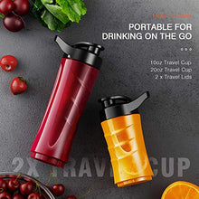 Load image into Gallery viewer, HadinEEon Blender with 3 Adjustable Speeds, Stainless Steel Personal Blender for Shakes and Smoothies, Powerful Smoothie Blender with 20oz &amp; 10oz Tritan BPA Free Portable Travel Bottles
