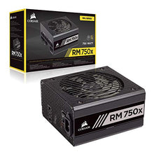 Load image into Gallery viewer, Corsair RMX Series, RM750x, 750 Watt, 80+ Gold Certified, Fully Modular Power Supply (Low Noise, Zero RPM Fan Mode, 105°C Capacitors, Fully Modular Cables, Compact Size) Black
