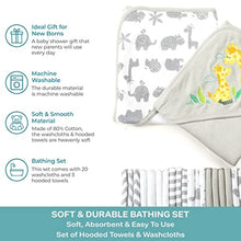 Load image into Gallery viewer, Spasilk Bath Hooded Towels &amp; Washcloths Set for Babies, 23-Piece Gift Set, Grey, (Gift GBA23 0501)
