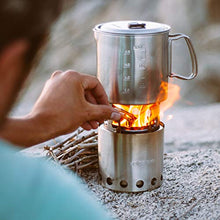 Load image into Gallery viewer, Solo Stove &amp; Pot 900 Combo: Ultralight Wood Burning Backpacking Cook System. Lightweight Kitchen Kit for Backpacking, Camping, Survival. Burns Twigs, No Batteries or Liquid Fuel Gas Canister Required
