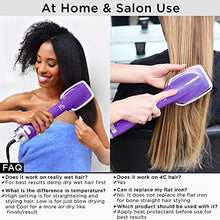 Load image into Gallery viewer, Le Angelique Brush N Blo - One Step Hair Straightening Blow Dryer Brush for Easy &amp; Quick Curly Hair Styling | 1000W Hot/Cold Air Straightener | No-Frizz Tourmaline Tech Detangles &amp; Boost Shine -Purple
